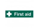 &rsquo;First Aid&rsquo; Safety Sign, 200 x 50mm