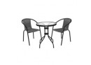 Rattan Bistro Set - Grey/Black